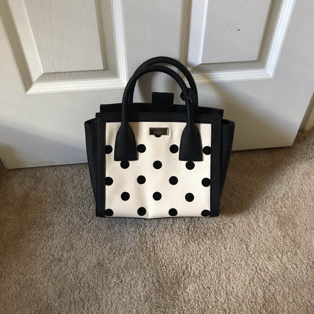 NWT Kate Spade Leather & Canvas Tote